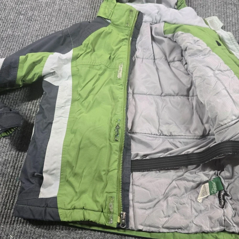 L.L. Bean Jacket Boys Large 6X 7 Green Hooded Insulated Ski Snow Thinsulate